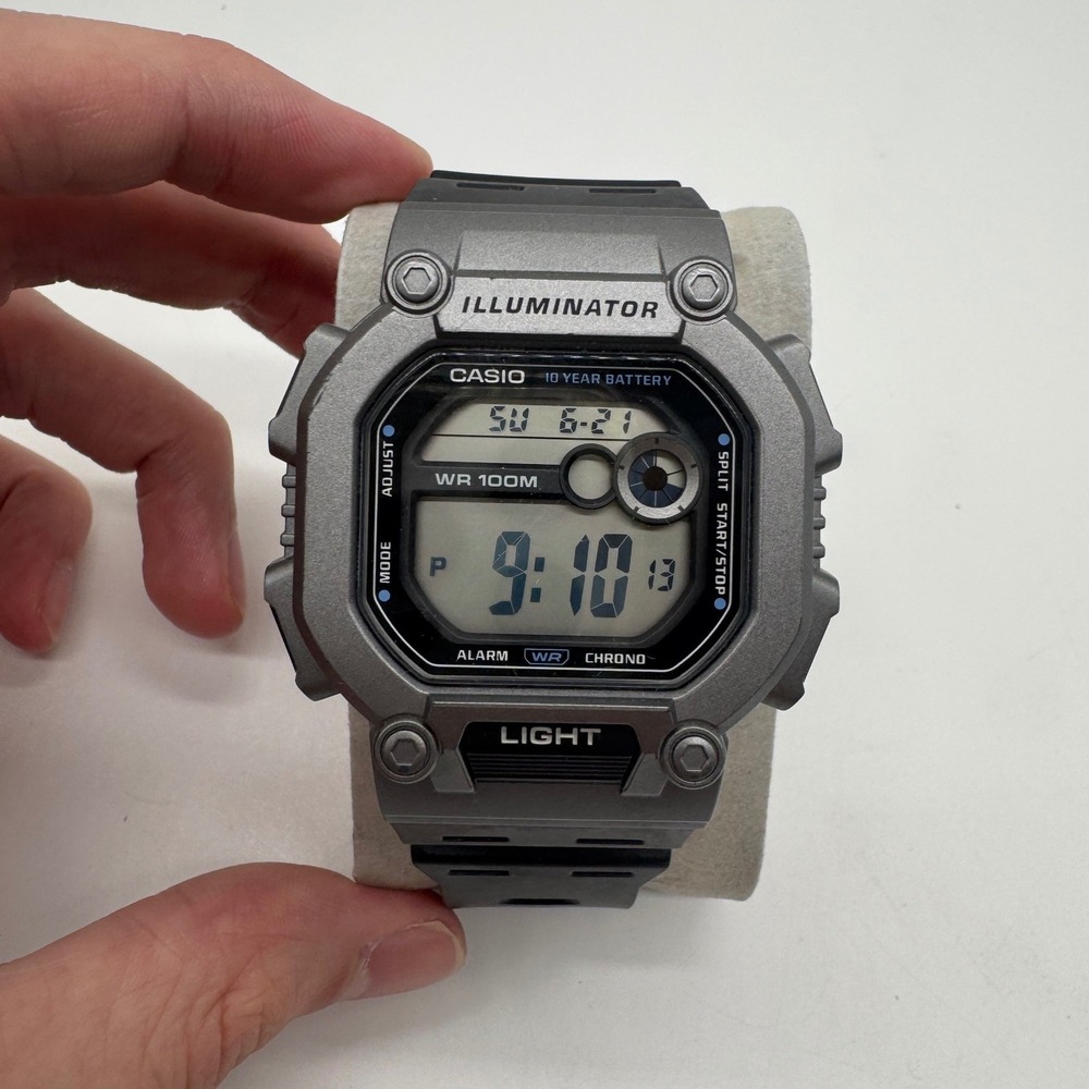 Casio Illuminator W-737H Mens Digital Watch Grey 100M Water Resist